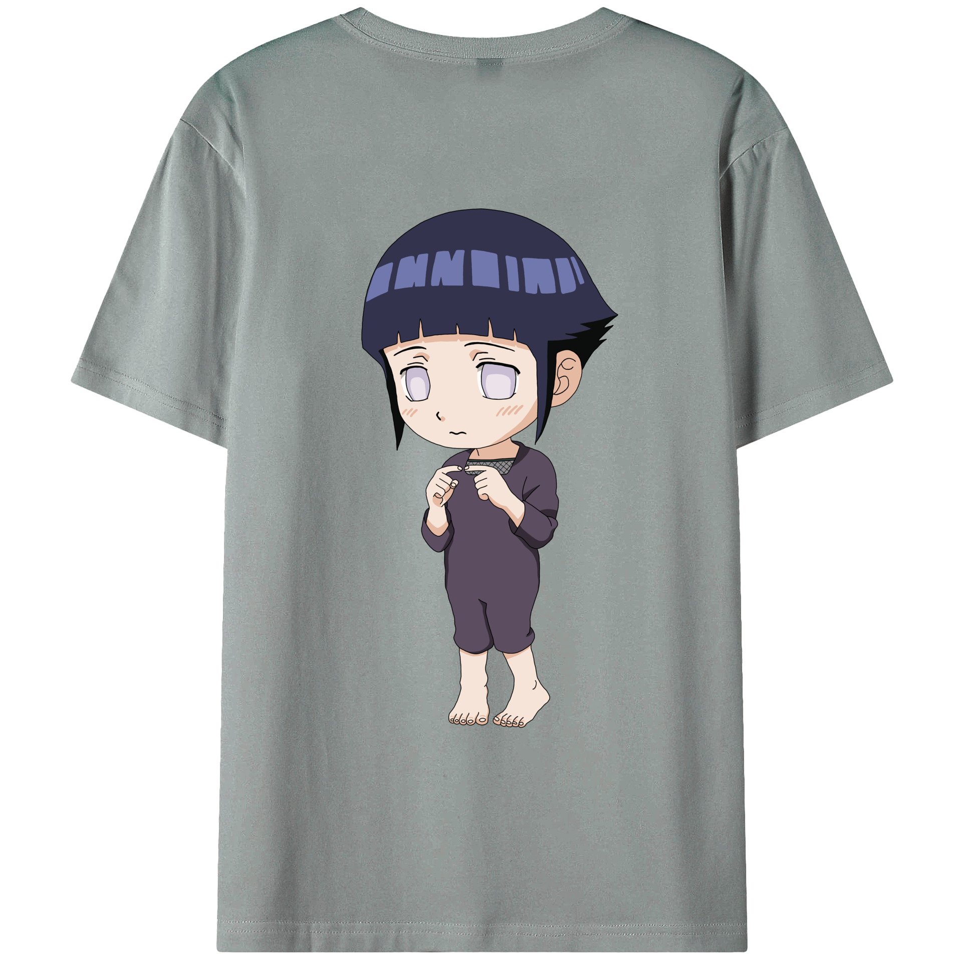 （画像用） NARUTO -ナルト- 日向ヒナタ Hyūga Hinata 綿100％ メンズ半袖Tシャツ（バックプリント） 通気性